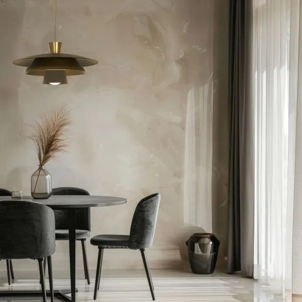 Lampadario a sospensione con filo PLATO 1xE27/15W/230V ottone/oro