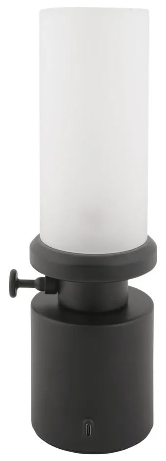 Lampada da tavolo dimmerabile a LED nera con paralume in metallo/con paralume in vetro (altezza 29,5 cm) Camp - Leitmotiv