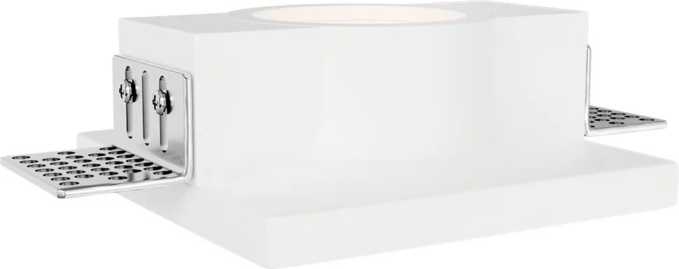 Portafaretto Quadrato 100x100 mm GU10 in Gesso Pitturabile Curvo