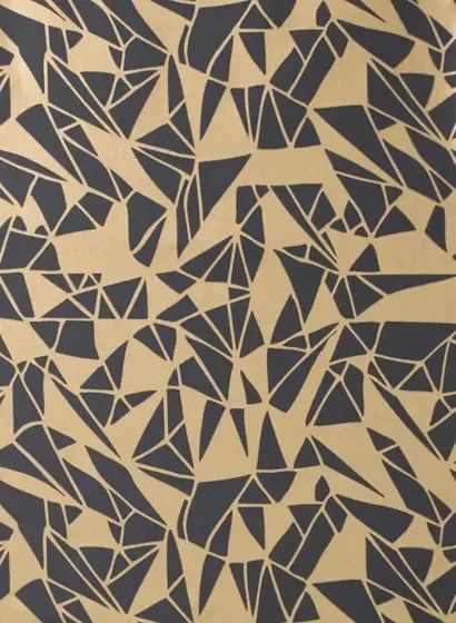 Ferm Living Carta da parati monroe - Black/ Gold