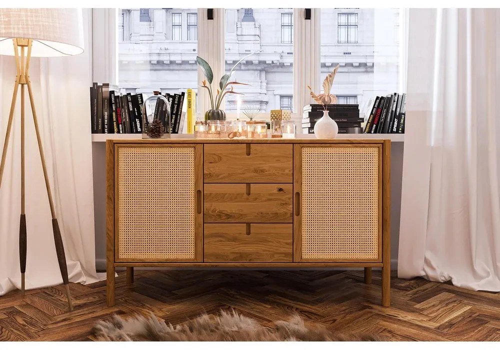 Cassettiera bassa in rovere 142x84 cm Pola - The Beds