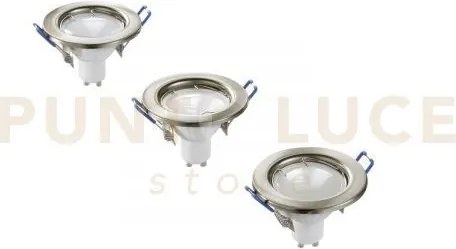 Kit 3 pezzi incassi led matrix nikel 3 luci attacco gu10 5w 430lm 3...