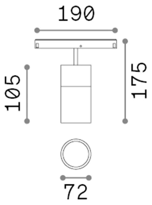 Faretto Binario Singolo Dali Ego Alluminio Bianco 1 Luce 26W 3000K Luce Calda