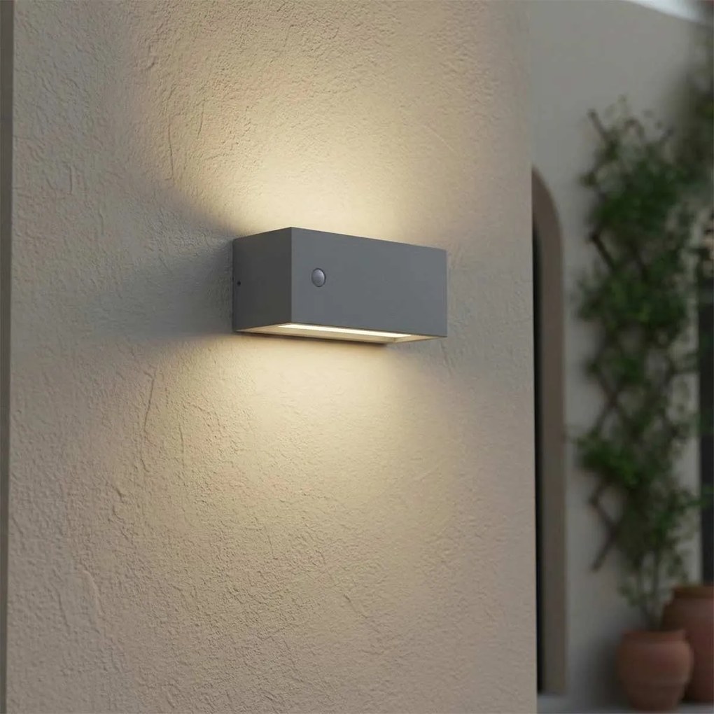 Applique BAND con Sensore Movimento E27 per esterno IP65 - Grigia