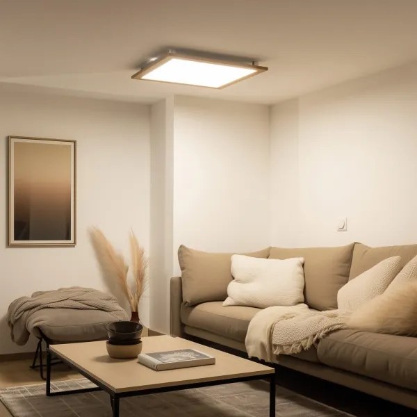 Brilagi - Lampada LED dimmerabile SLIMFRAME WOOD LED/58W/230V 64x64 cm + telecomando