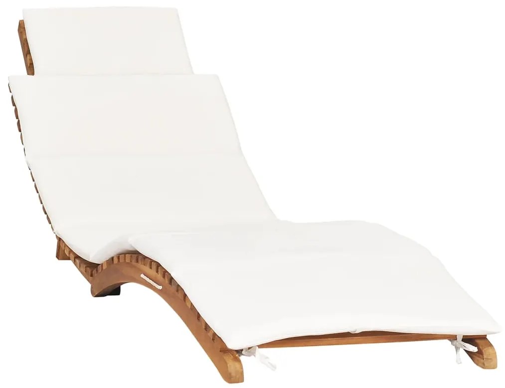 Lettini prendisole 2 pz con cuscini in legno massello di teak