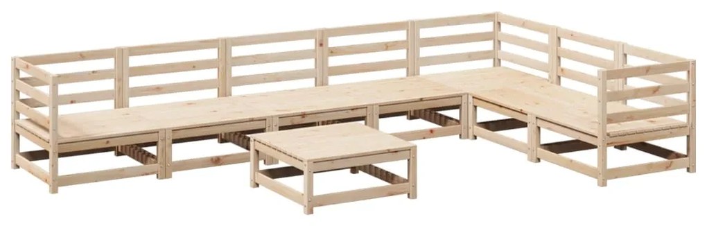 Set divani da giardino 8 pz in legno massello di pino