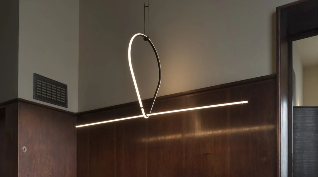 Flos Arrangements Drop Down Lampada a sospensione a luce diffusa in alluminio Nero Opaco