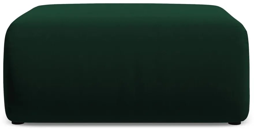 Poggiapiedi verde scuro con rivestimento in velluto Ekahi – Makamii