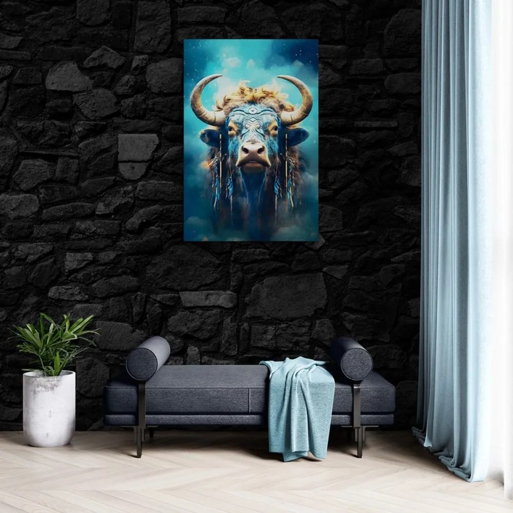 Quadro su tela – Bufalo blu-oro