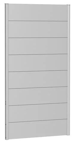 Frangivista in acciaio metallizzato alluminio BIOHORT L 96 x H 182 cm, spessore 44 mm
