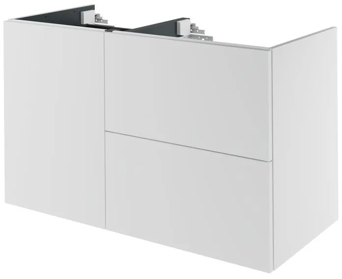 Mobile da bagno sospeso sotto lavabo L 105 x H 64 x P 48 cm bianco laccato, 2 cassetti, 1 anta SENSEA Neo