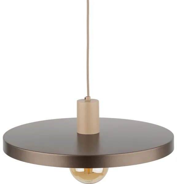 Lampadario a sospensione con filo SILA 1xE27/15W/230V diametro 40 cm marrone/beige