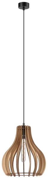 Lampadario a sospensione con filo TUCCI 1xE27/60W/230V diametro 29 cm quercia