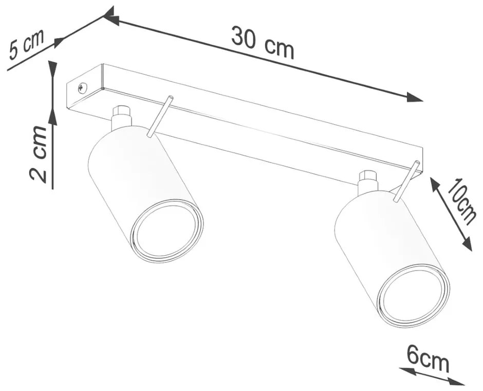 Faretto color crema 6x30 cm Etna – Sollux