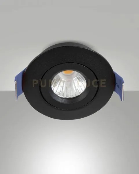 Macas faretto da incasso a led 4w 3000k 360lm nero on/off d.5,3cm