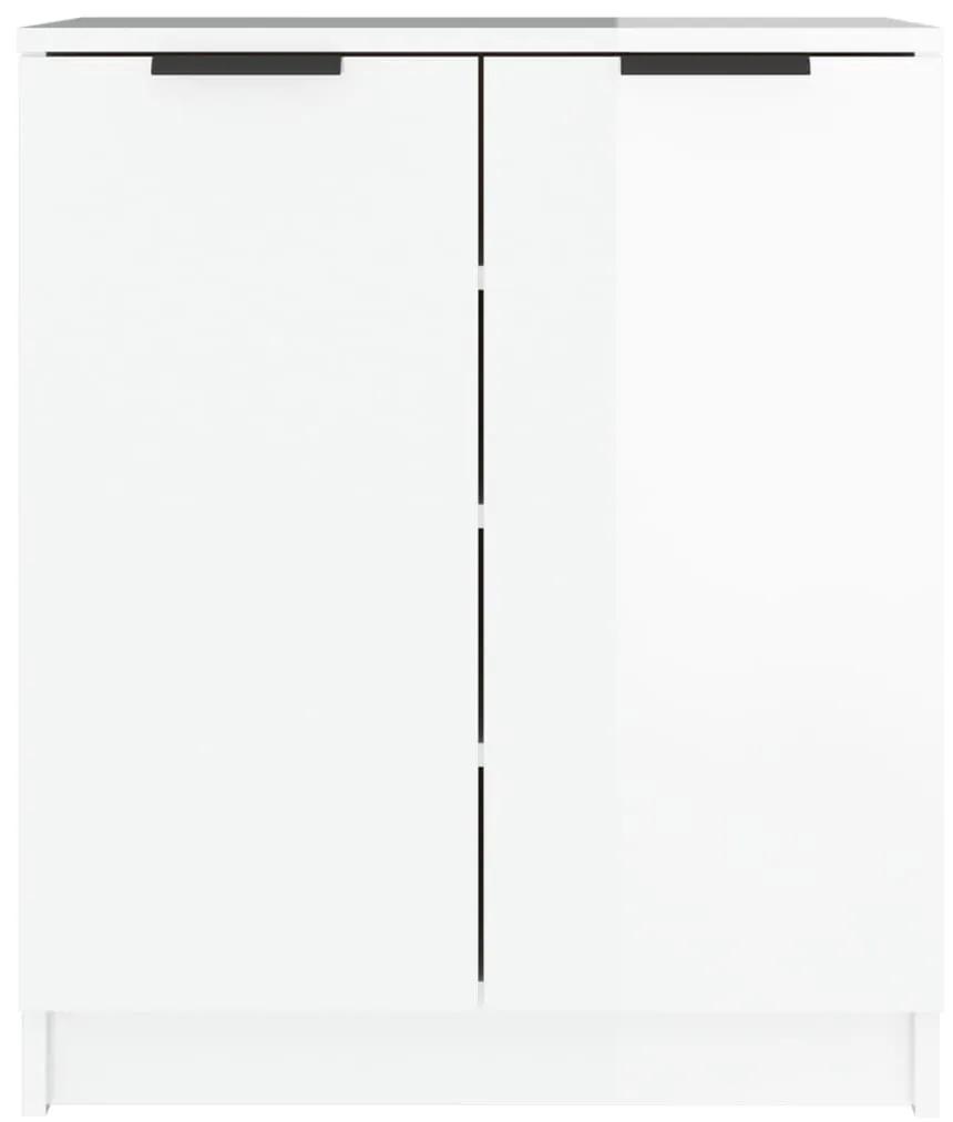 Scarpiera Bianco Lucido 59x35x70 cm in Legno Multistrato