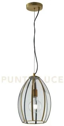 Lampadario a sospensione chester vetro trasparente e metallo e otto...