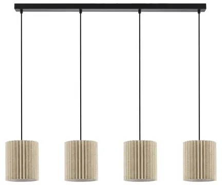 Brilagi - Lampada a sospensione su cavo NORDIC WAVE 4xE27/15W/230V lino/nero