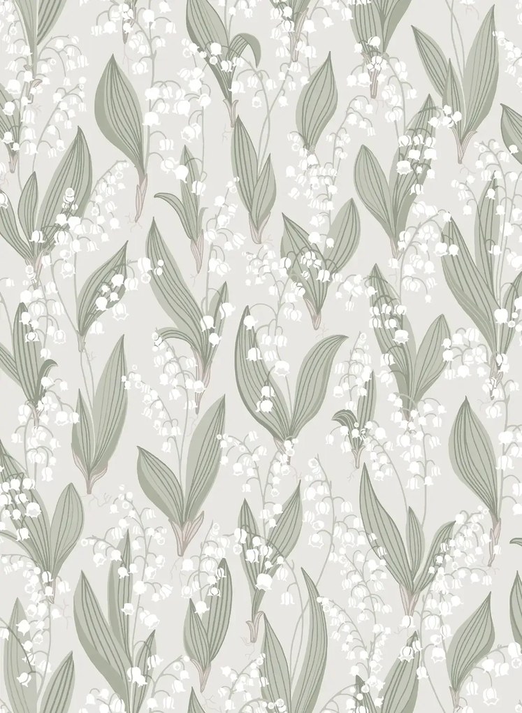 Sandberg Tapete Liljekonvalj - Spring Green