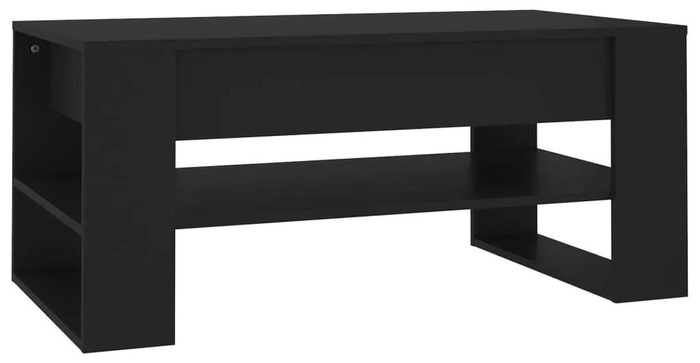Tavolino da salotto nero 102x55x45 cm in legno multistrato