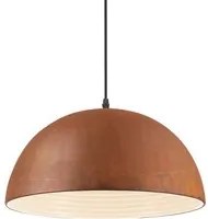 Sospensione Rustica-Country Folk Metallo Corten Ruggine 1 Luce E27 D40Cm