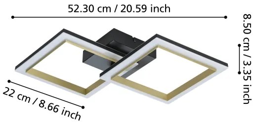 Eglo 901225-Plafoniera LED dimmerabile CALLIERA LED/18,4W/230V nero/oro