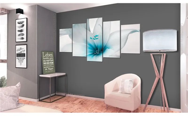 Quadro  Amarylis: Blue Charm  Colore Blu, Dimensioni e Misure 200x100