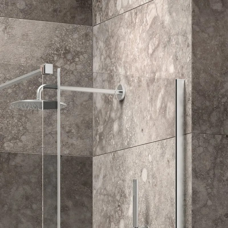 Kamalu - Box doccia 80x120 senza telaio scorrrevole 120 fisso 80 cm | KNM4000W-C