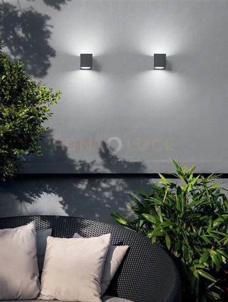 Applique alluminio colore antracite opaco totem ip54 biemissione 2 ...