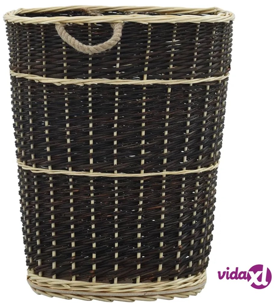 vidaXL Cesta per Legna con Spallacci 57x51x69cm Salice Naturale