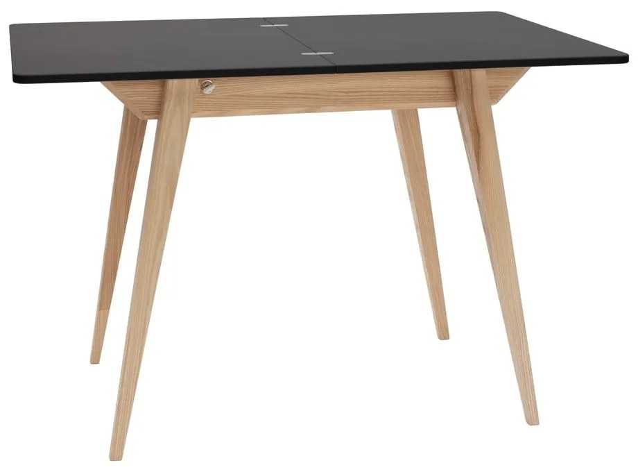 Tavolo da pranzo con piano nero allungabile con estensione 65x90 cm Envelope – Ragaba