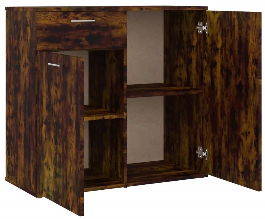 Credenza rovere fumo 80x36x75 cm in legno multistrato