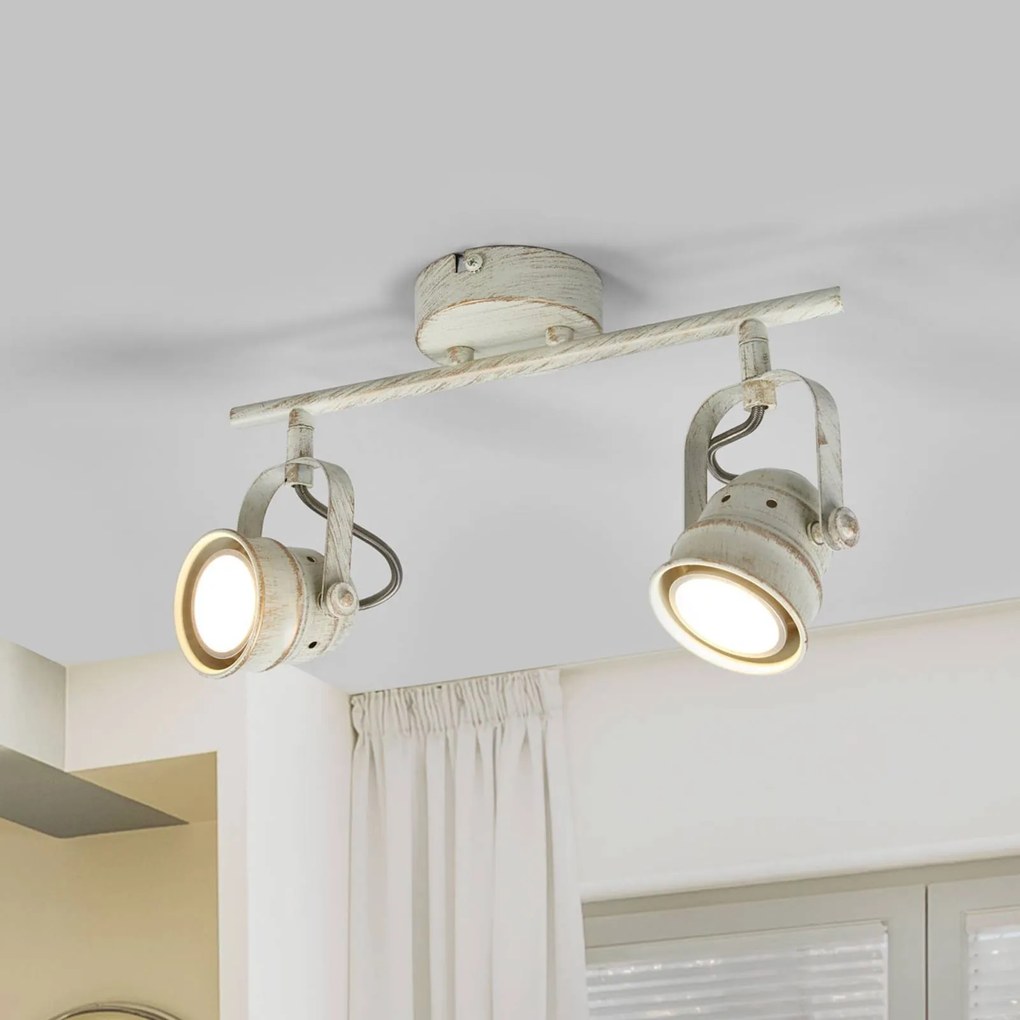 Lindby fatto da soffitto Leonor, a 2 luci, bianco, metallo, 32 cm