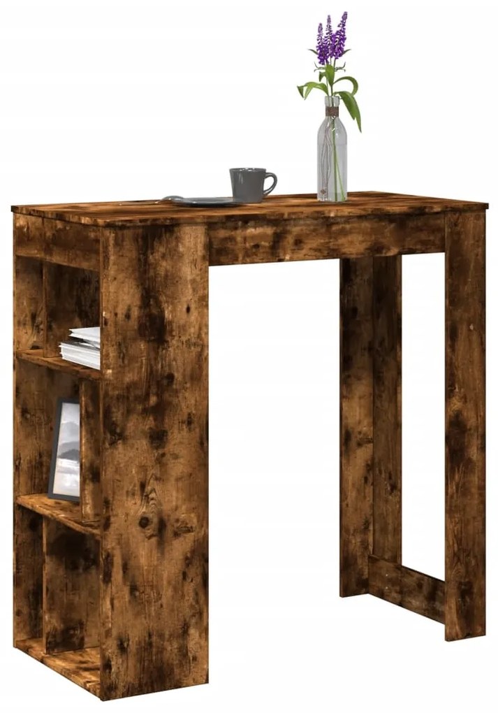 Tavolo Bar Con Rastrelliera Rovere 102x50x103,5 Cm Multistrato /