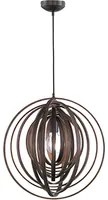 Lampada Sospensione Interno Sfera Cerchi di Legno Marrone 6W Boolan GD Trio