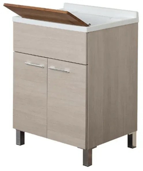 Mobile Lavatoio 2 Ante Rovere Chiaro L.60 con vasca e asse