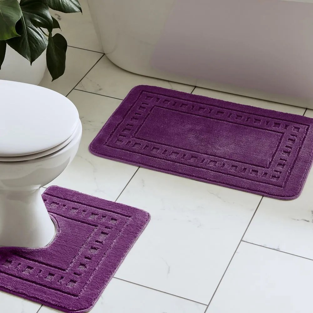 Set di tappetini per il bagno viola scuro 2 pz per WC 50x80 cm Armoni – Catherine Lansfield