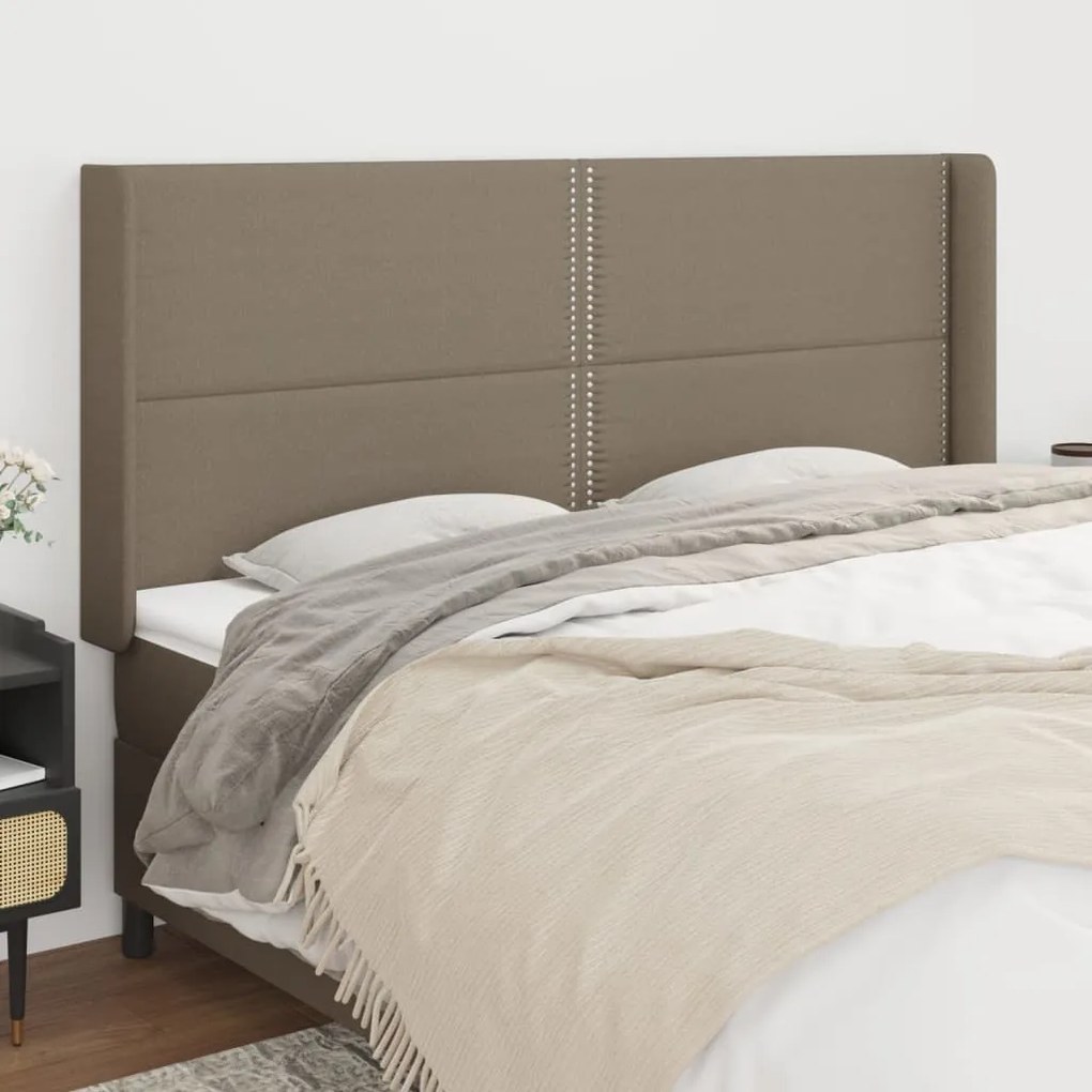 Testiera Ad Orecchio Tortora 183x16x118/128 Cm İn Tessuto /