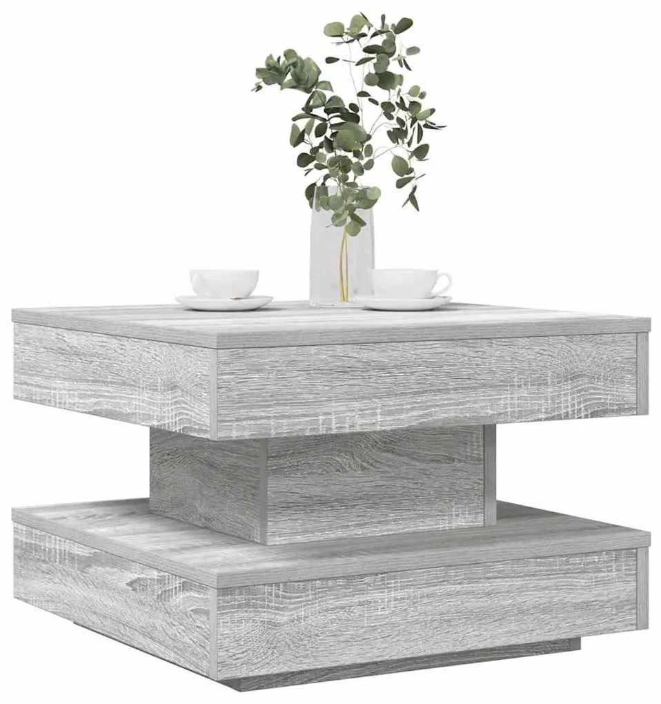 Tavolino Da Caffè Girevole A 360 Gradi Grigio 50x50x34,5 Cm /