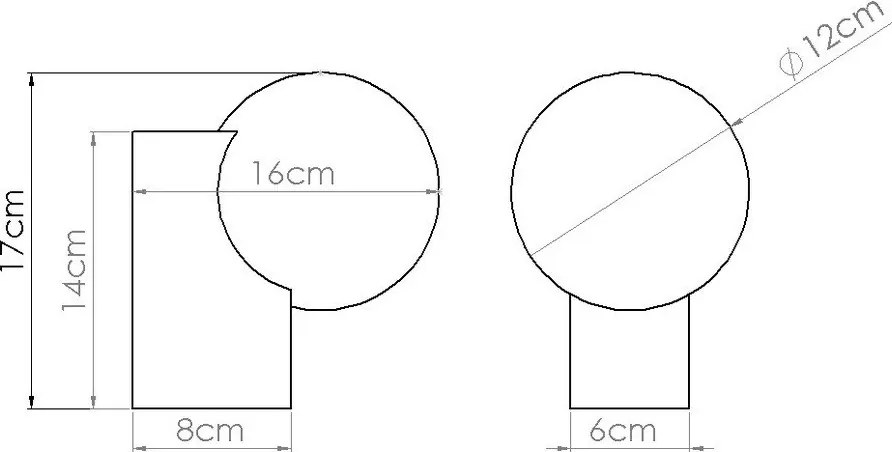 Lampada da parete bianca/di colore naturale ø 12 cm Solum – Sollux