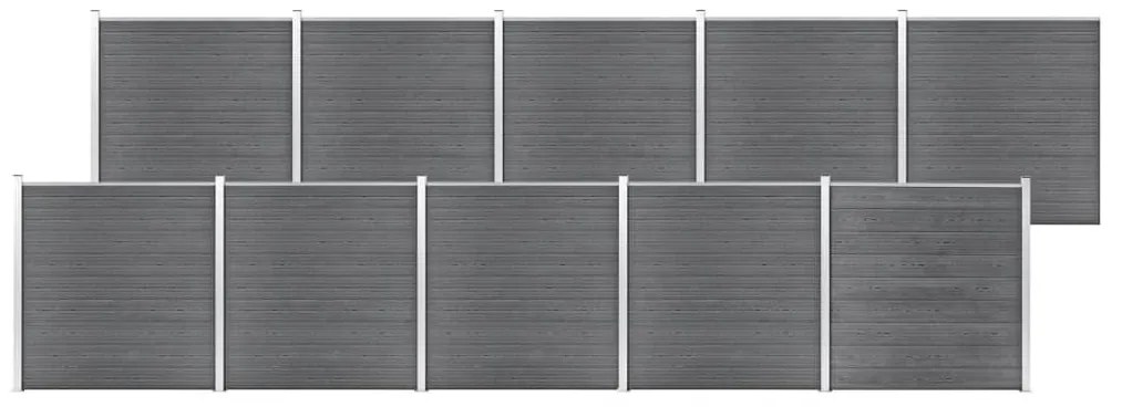 Pannello Di Recinzione İn Wpc 1737x186 Cm Grigio /