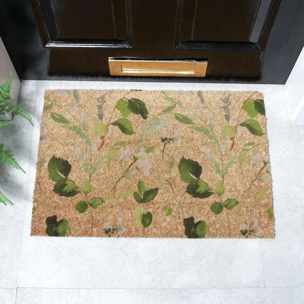 Zerbino in fibre di cocco 40x60 cm Watercolour Leaves – Artsy Doormats