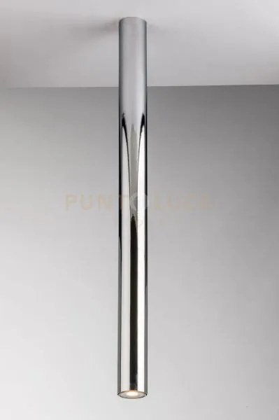 Plafoniera-faretto fluke tonda cromo 1 luce attacco gu10 5,5x5,5x75cm