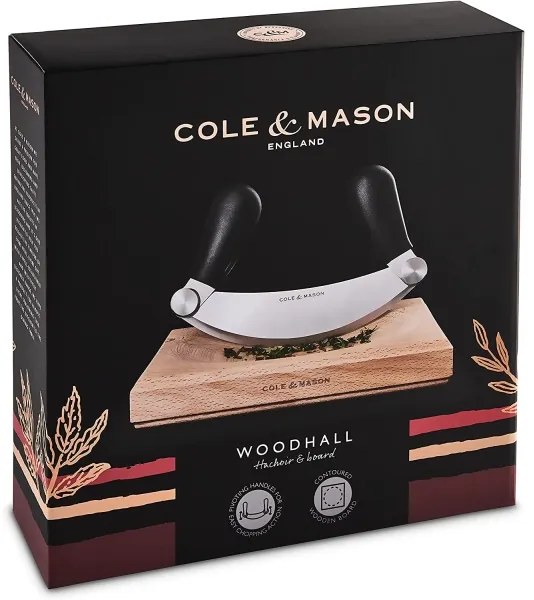 Cole&Mason - Tagliere da cucina e coltello a culla 21,5x51,5 cm faggio
