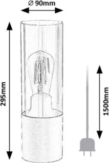 Rabalux 74050 - Lampada da tavolo RONNO 1xE27/25W/230V