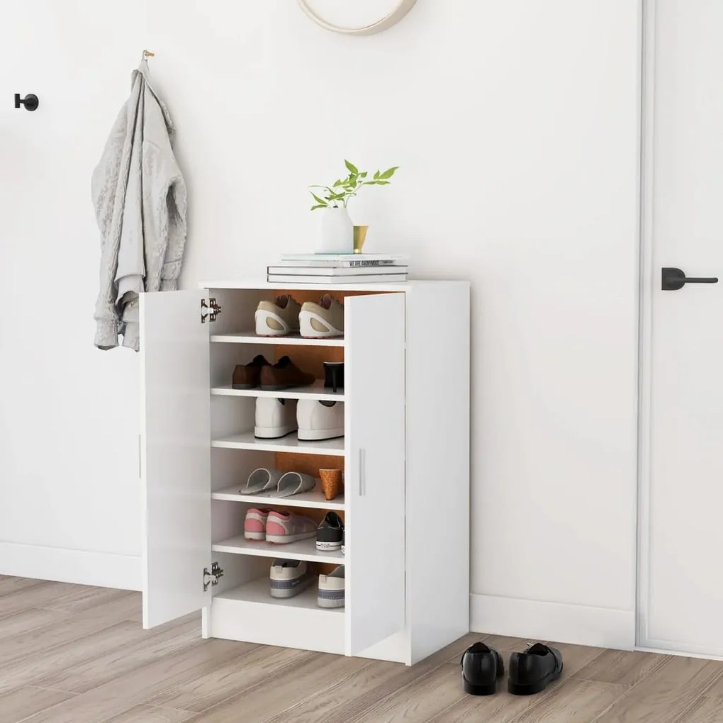 Scarpiera Bianca 60x35x92 Cm İn Truciolato /