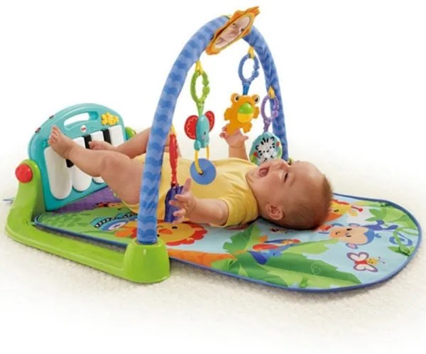 Trade Shop - Palestrina Per Neonato Con Piano Musicale Azzurro Baby Con Giocattoli Pendenti