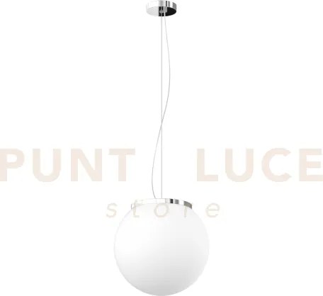 Mars sospensione montatura cromo vetro bianco d.25 cm 1 luce attacc...