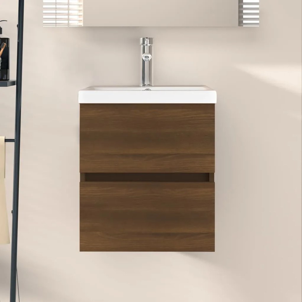 Mobile Lavabo Rovere Marrone 41x38,5x45 Cm İn Legno Multistrato /